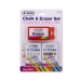 RYSONS WHOLESALE CHALK & ERASER SET 12 COLOURED & 12 WHITE 