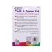 Chalk & Eraser Set 12 Coloured & 12 White 