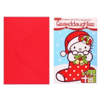 HELLO KITTY GRANDDAUGHTER CHRISTMAS CARD