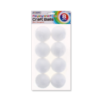 RYSONS POLYSTYRENE FOAM CRAFT BALLS 8 PACK